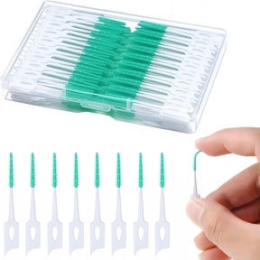 ACDANC 220 Pcs Dental Floss Picks,Soft Silicone Interdental Brush,Floss Picks for Teeth,Toothpicks Brush Between Teeth,Tooth Flossing Brush with Case,Disposable for Teeth Cleaning,Green Color