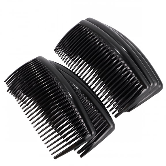 ACDANC 24 Pcs/1 Pack Plastic Side Hair Combs Fashion 27 Teeth Comb Hairdressing Combs for Women Lady Girl (Black)