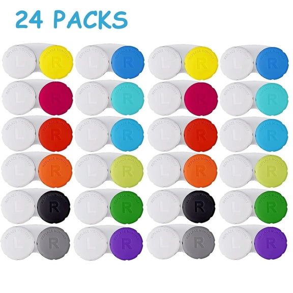 XIRQI24 Pcs Contact Lens Case,Colorful Lens Case,Contact Lens Immersion Kit