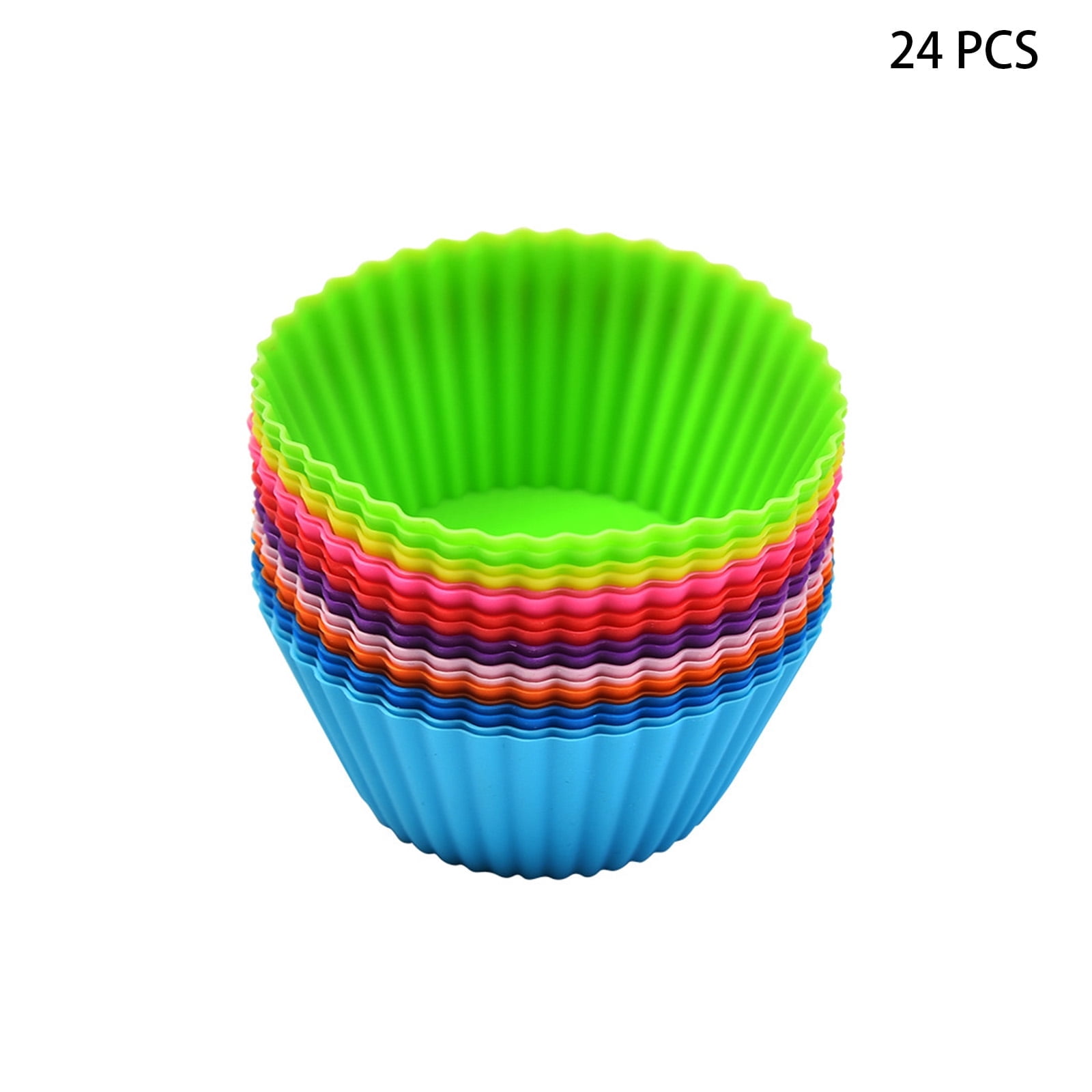ACDANC 24 Pcs Silicone Muffin Cups,7cm Non-Stick Reusable Cupcake Liners,Food-Grade Heat-Resistant Baking Molds