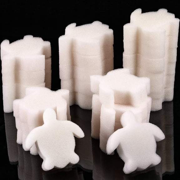 ACDANC 24 Pieces Hot Tub Sponge,Turtle Oil Scum Absorbing Sponge for Spa and Swimming Pool (White)