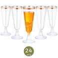 thumbnail image 1 of ACDANC 24Pcs Champagne Flutes Plastic 5 oz Featherlight Construction Party Cups Disposable Clear Cups for Bridal Shower Party Rosegold, 1 of 7