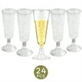 thumbnail image 1 of ACDANC 24Pcs Champagne Flutes Plastic 5 oz Streamlined Shape Party Cups Disposable Party Decoration Essential Clear Cups Style3, 1 of 7