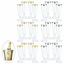 ACDANC 24Pcs Champagne Flutes Plastic 5 oz Use-And-Toss Convenience Martini Glasses Champagne Flutes for Party Wedding Decoration Mix1