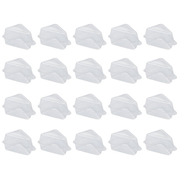 ACDANC 25 Pack Clear Triangular Pie Containers, Disposable Plastic Cake Slice Boxes with Secure Buckle, Food Grade Dessert Holders for Weddings Parties Catering Bakery, 5.3 x 4.7 x 2.8 Inch