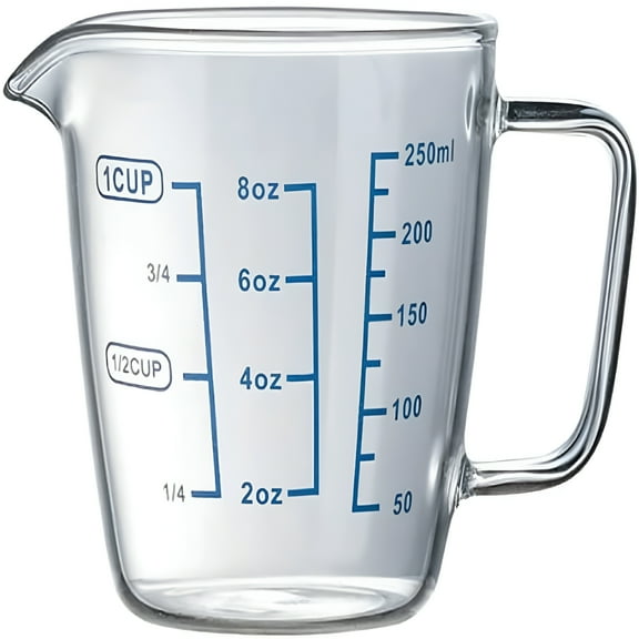 ACDANC 250ML/8 oz heat-resistant glass measuring cup with scale for laboratory,children's milk making,kitchen baking,etc