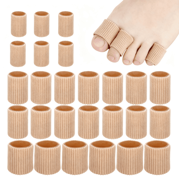 ACDANC 26 Pieces Toe Cushion Tube 0.98"Es Toe Tubes Sleeves 3 Different Size Soft Gel Corn Pad Protectors for Cushions Corns,Blisters,Calluses,Toes and Fingers.