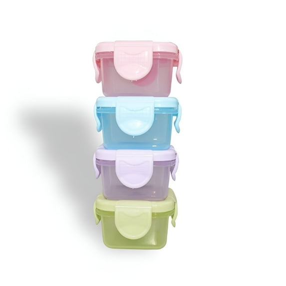 ACDANC 2Oz Leakproof Baby Food Storage - 4 Container Set, Small Plastic Containers with Lids, Lock in ness, Nutrients & Flavor