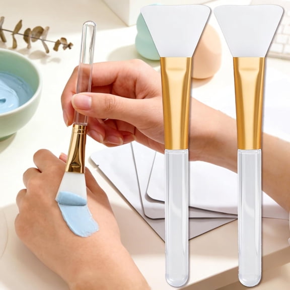 ACDANC 2Pack Silicone Face Mask Applicator with Transparent Handle, Flexible Facial Mud & Clay Mask Brush Tool | Easy-Grip, Precise Application for Cream, Charcoal Skincare