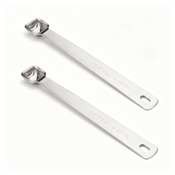 ACDANC 2Pcs 1/8 Teaspoon(1/8Tsp, 0.6Ml) Single Tiny Measuring Spoon, Small Individual Stainless Steel Measure Spoons Only