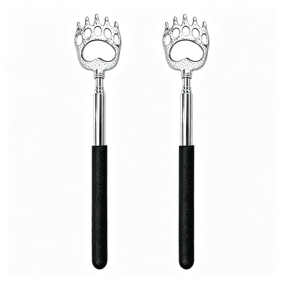 ACDANC 2Pcs Back Scratcher Extendable,Metal Bear Claws Back Scratchers,Backscratche for Men,Women,Adults,Christmas Stocking Stuffers (Black) Durable Metal Back Scratcher for Men