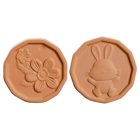 ACDANC 2Pcs Brown Sugar Keeper,Sustainable Clay Craft Brown Sugar Saver,Precise Texture Grooves Brown Sugar Container,Brown