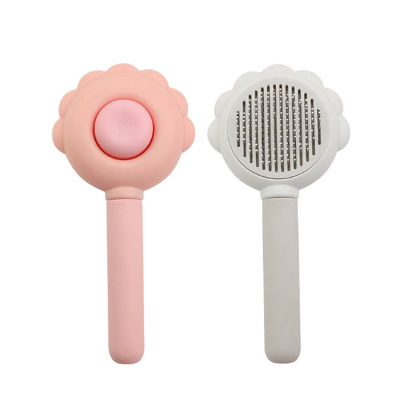 ACDANC 2Pcs Cat Brush,Pp Cat Comb,Cat Brush for Shedding,Pink&White,8X4X1"