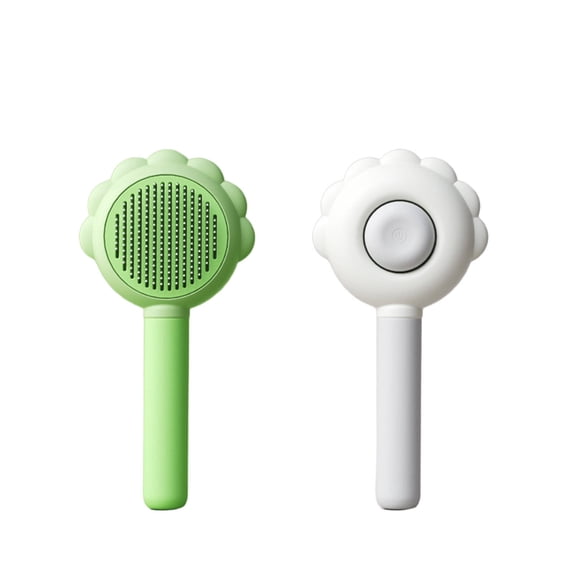ACDANC 2Pcs Cat Brush Safe Cat Brush for Shedding Rounded Stainless Steel Teeth Cat Grooming Supplies,Pink&Green ,Tpr Needle Comb