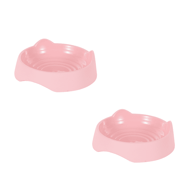 ACDANC 2Pcs Cat Food Bowl,Elevated Cat Water Bowl,Ergonomic Raised Cat Bowl,Non-Slip Cat Bowls for Mess-Free Eating,Pink