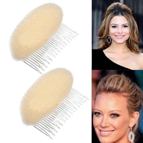 ACDANC 2Pcs Charming Bump It Up Volume Inserts Hair Comb ,Do Beehive Hair Style Tool Hair Comb ,Do Beehive Hair Base Styling Accessories for Women Lady Girl (Beige)