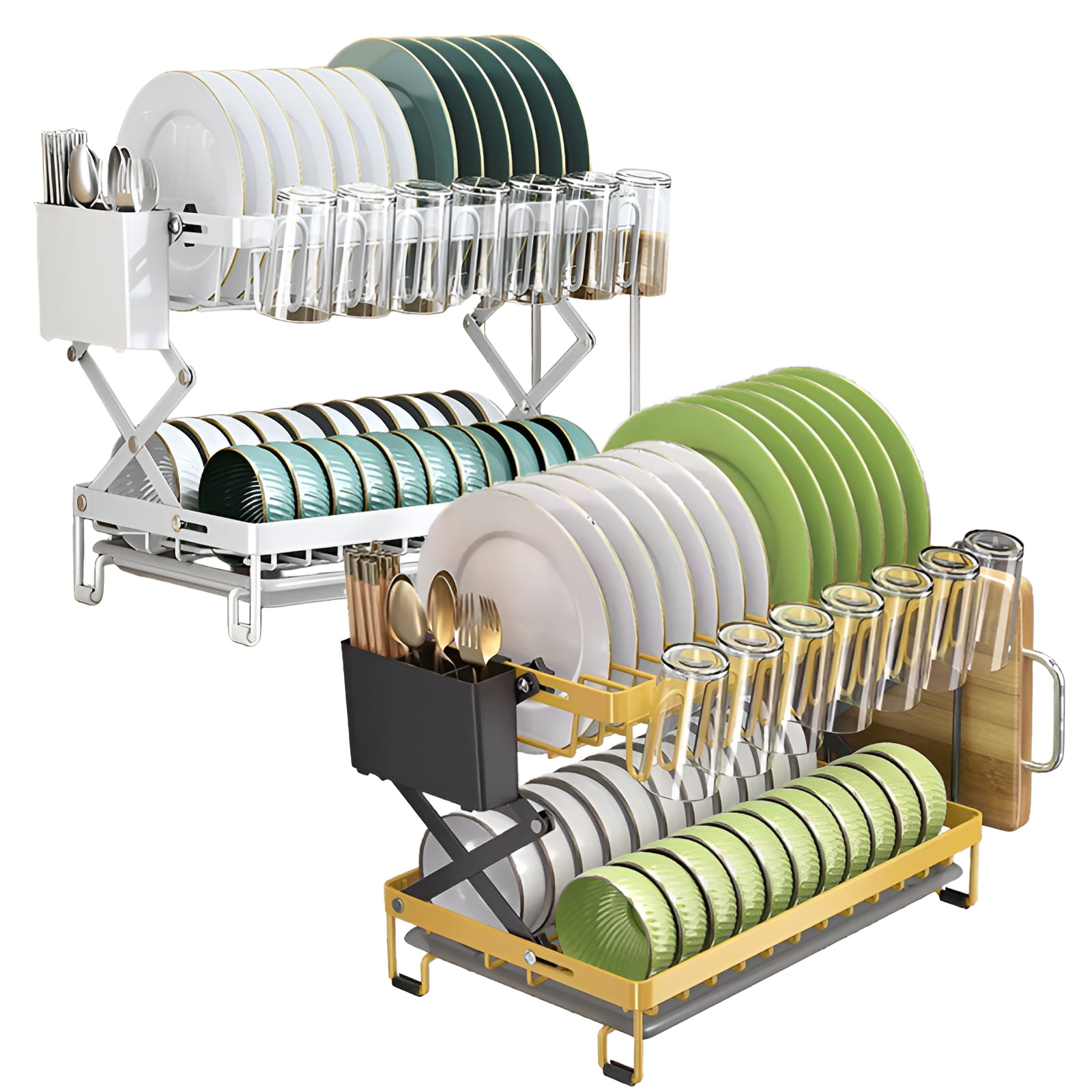 Rectangle Dish Rack Counter ACDANC 2Pcs Dish Racks for Kitchen Counter,Reinforced Structure Kitchen ...