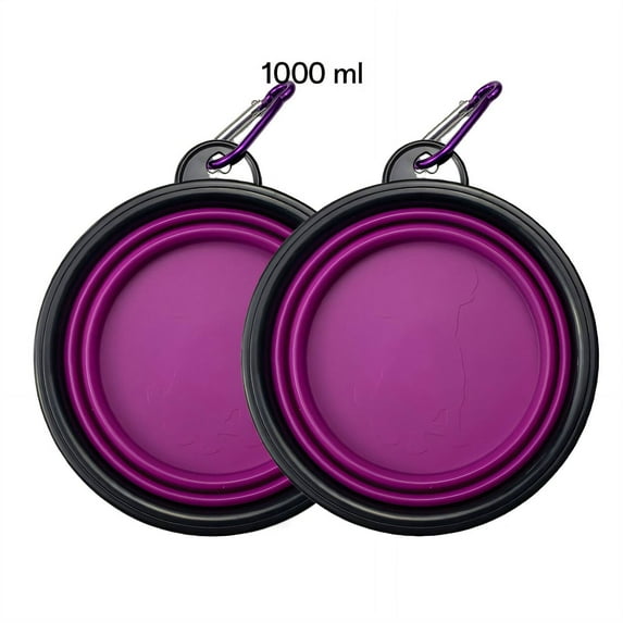 ACDANC 2Pcs Dog Bowls Suction Base Grip Dog Bowl Modern Minimalist Style Compact for Storage Cat Food Bowls,Purple