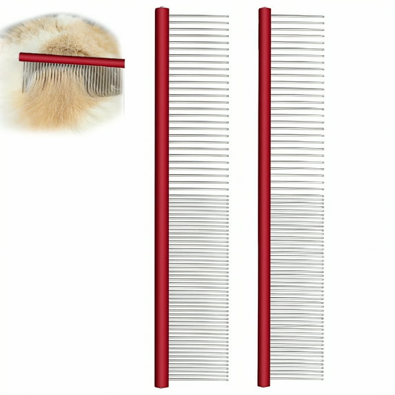 ACDANC 2Pcs Dog Comb,Compact & Convenient Metal Comb,Precise Grooming Dematting Comb for Dogs,Color-Mixing1