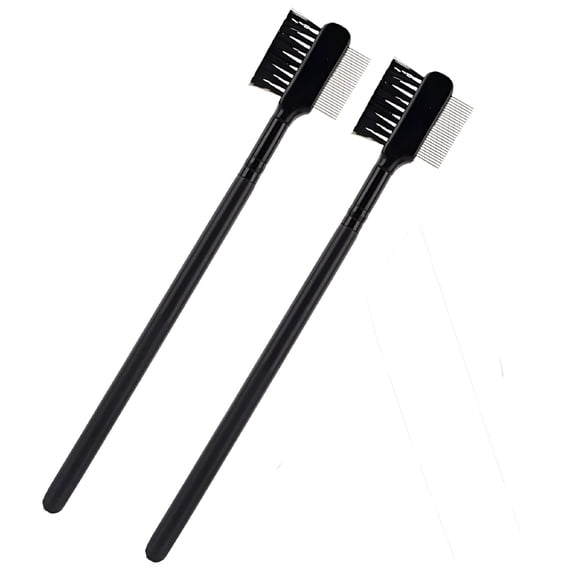 ACDANC 2Pcs Eyebrow Brush with Metal Teeth Eyelash Comb Separator, Brow & Lash Shaper Makeup Grooming Tool for Eyelash Extension and Eyebrow Shaping Supplies