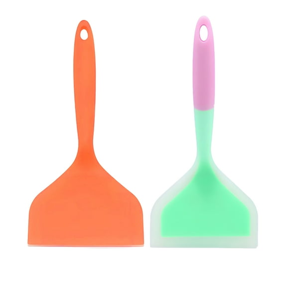 ACDANC 2Pcs Fish Spatula,Lightweight Cooking Tool Small Silicone Spatula,Easy Pan Flip Pancake Spatula,Style1,10.04*4.72*0.79in