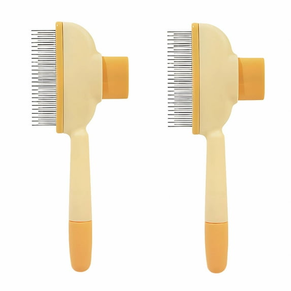 ACDANC 2Pcs Flea Comb,High Durability And Not Easily Deformed Dog Hair Brush,Easy And Comfortable To Use Dog Grooming Brush,Yellow