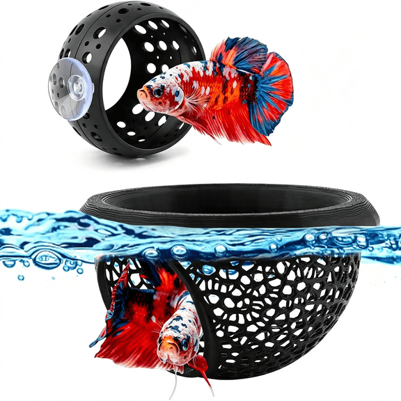 ACDANC 2Pcs Floating Betta Hammock & Shrimp Shelter Feeder, Safe Resting Spot | Aquarium Floating Betta Fish Skins, Betta Cave and Hammock, Small Fish Feeding Rings, Aquarium Hiding Feeding