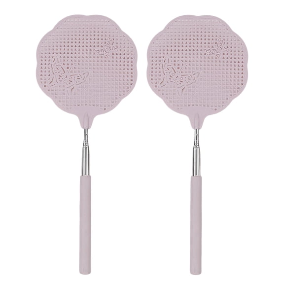 ACDANC 2Pcs Fly Swatter,Suitable for Kitchens,Butterfly Floral Paddle,Durable Fine-Mesh Plastic Paddle & Compact Portable Storage House Must Haves Extendable Stainless Steel Handle