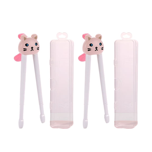 ACDANC 2Pcs Kids Chopsticks,Thumb Position Guide Kids Chopsticks,Strong Grip Chopsticks for Beginners,Pink