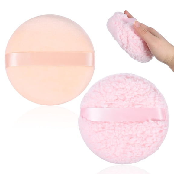 ACDANC 2Pcs Large Powder Sponge Puffs for Body ,5'' Soft Powder Sponge Puff for Women ,Washable Fluffy Makeup Sponges for Wet Dry Makeup Face Body ,Comfortable Body Powder Puff