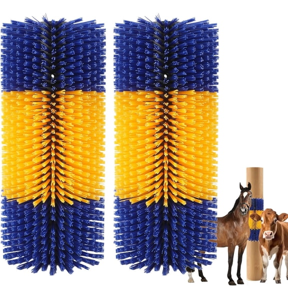 ACDANC 2Pcs Livestock Scratching Brush, Horse Brush, Cow Goat Scratching Post with 8 Screws, Grooming Massage for Cattle Sheep Horses Pigs