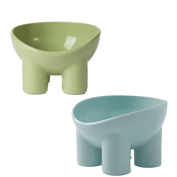 ACDANC 2Pcs Raised Cat Bowl,Stylish Cat Water Bowl for Pet's Neck Health,Ergonomic Cat Bowls with Streamlined Design