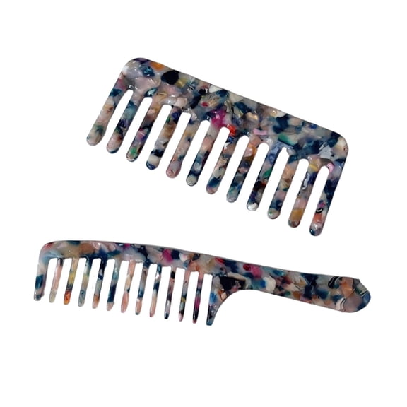 ACDANC 2Pcs Round Hair Brush Simple Floral Pattern Wave Brush for Men Portable Must-Have Hair Brush Style 1