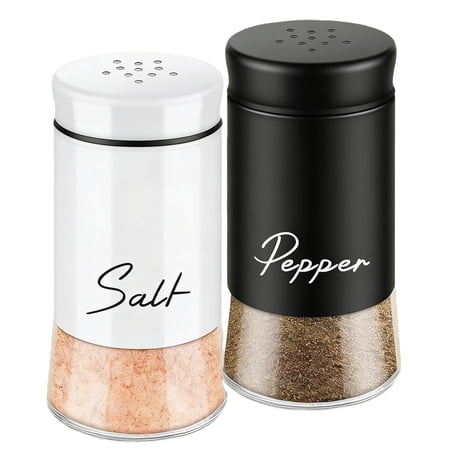 ACDANC 2Pcs Salt and Pepper Shakers Set,Large Capacity 5 oz Seasoning Containers,Even Hole Dispensing Spice Containers for Kitchen Cooking,RV,Camping,BBQ