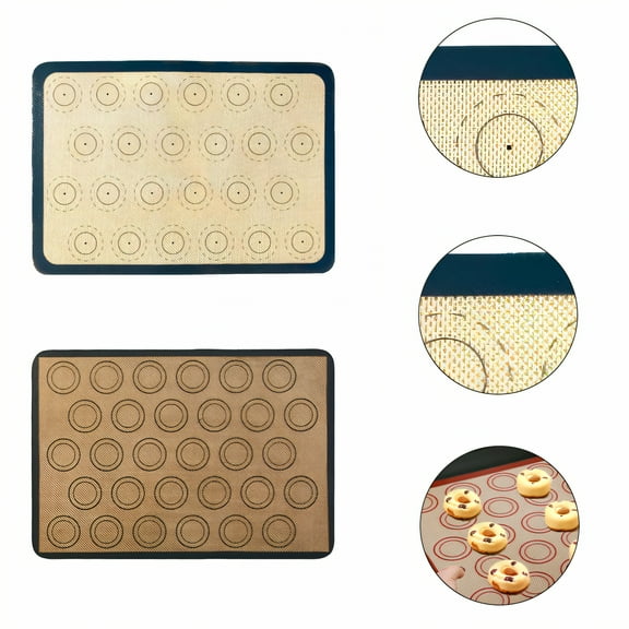 ACDANC 2Pcs Silicone Baking Mat,16.5"*11.6" Silpat Baking Mat,Macaron Pastry Mat,Style1