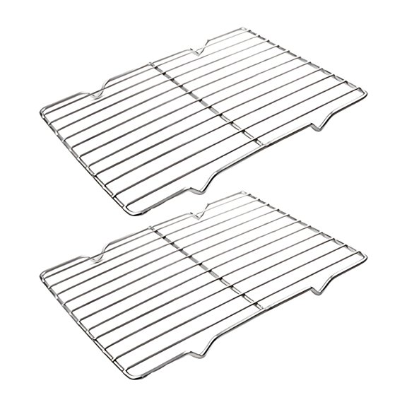 ACDANC 2Pcs Stainless Steel Grilling Rack Heavy Duty Wire Grate Oven Roasting Rack 5.3 x 8.7 Inch Rectangle Baking Steaming with 4 Legs Food-Grade Stainless Steel for Easy Cooking and Cleaning