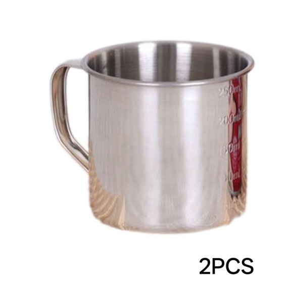 ACDANC 2Pcs Stainless Steel Measuring Cups Precise Scale Measuring Cup 34 Stainless Steel Material Liquid Measuring Cups Style