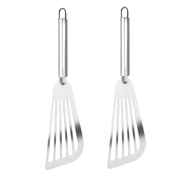 ACDANC 2Pcs Stainless Steel Spatula,Non Stick Cooking Surface Fish Spatula,Wide Slotted Edge Metal Spatulas for Kitchen Use,2,12.8*3.15*0.39in