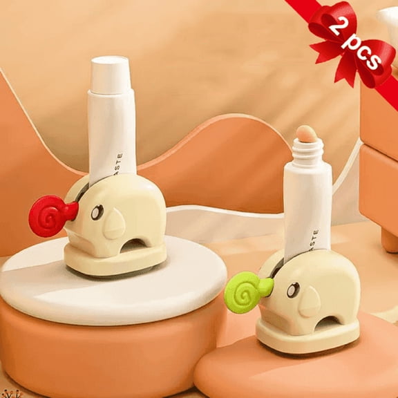 ACDANC 2Pcs Toothpaste Squeezer Little Elephant Cartoon Squeezer Toothpaste Seat Holder Stand Tube Toothpaste Squeezer
