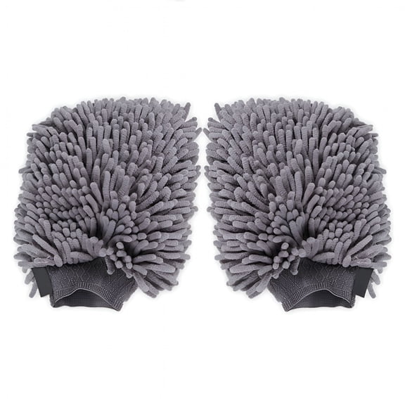 ACDANC 2X Microfibre Car Wash Mitt Ultra Soft Noodle Glove Scrub Cleaning Sponge 2 In 1