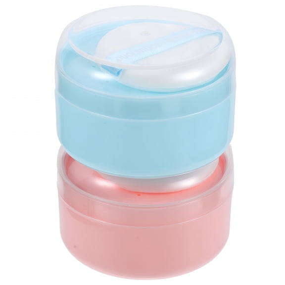 ACDANC 2pcs Empty Plastic Body Powder Container with Puffs