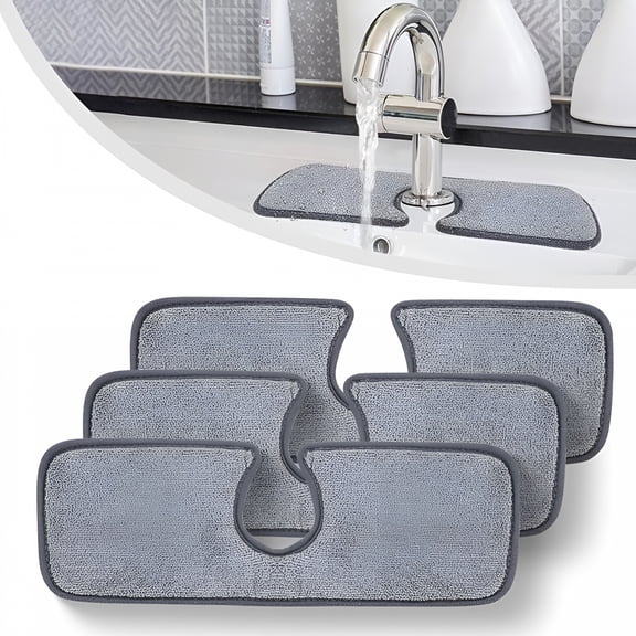 ACDANC 2pcs Faucet Absorbent Mat Dish Drying Mat Fiber Cloth for Kitchen Bathroom