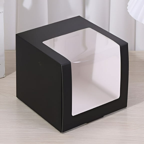 ACDANC 2pcs Hat Packaging Box with Window Square Paper Fold Hat Box Clear Hat Display Case Travel Hat Box for Baseball Cap Storage