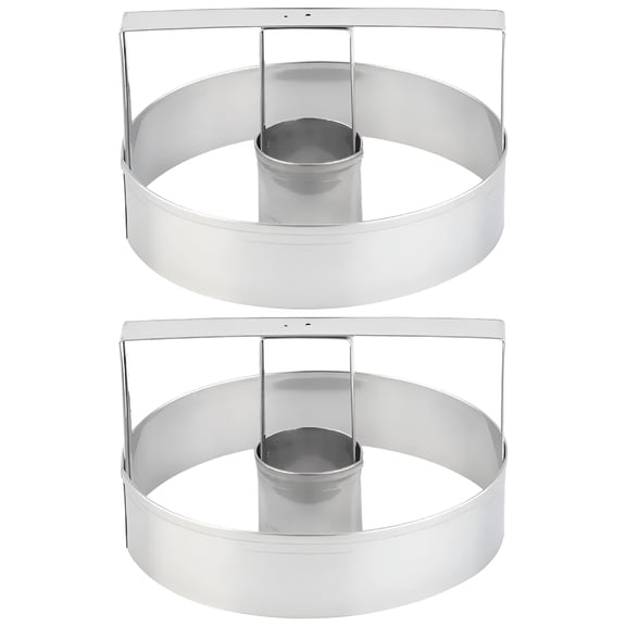 ACDANC 2pcs Stainless Steel Round Cookie Cutter Donut Muffin Baking Mold