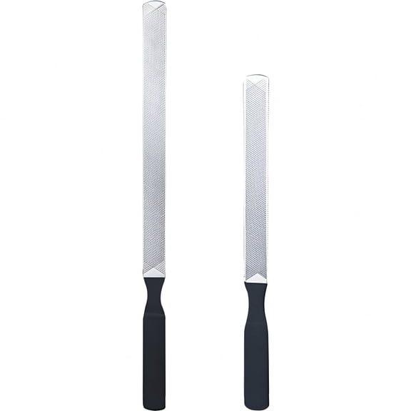 EXLEAF 2pcs Toe Nail Files for Thick Nails Stainless Steel Nail Files Nail Art Manicure Tools