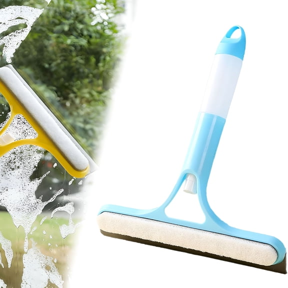 ACDANC 3 in 1 Window Cleaning Scraper - Squeegee for Window Cleaning,All-Purpose Spray Windows Squeegee Cleaner Tool with Spray Bottle,Glass Scraper,for Windows,Walls,Windshields (Blue)