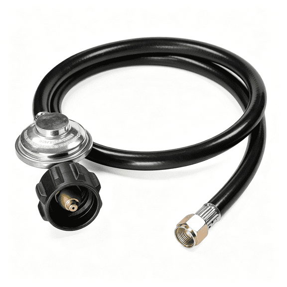 ACDANC 3.5 Feet Propane Regulator and Hose Universal Grill Regulator Replacement Parts,Hose and Regulator for Most Lp Gas Grill,Heater and Fire Pit Table