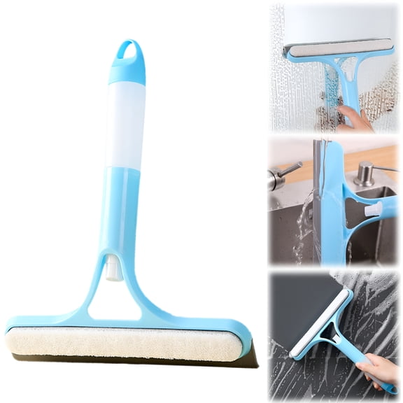 ACDANC 3-In-1 Window Cleaner Kit-Squeegee,Scraper Sprayer for Shower Glass,Mirrors Doors (Streak-Free Professional Cleaning),Window Cleaning Kit,Blue
