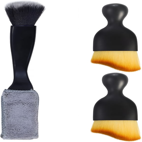 ACDANC 3 PCS Car Interior Detail Dust Brush, Soft Car Interior Detailing Kit Tools, Dash Duster Brush for Auto, Truck, SUV, RV Interior Cleaning