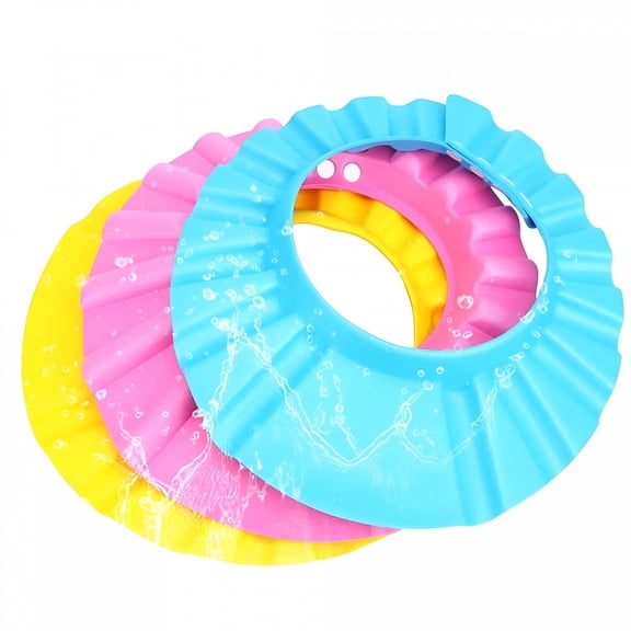 ACDANC 3 Pack Baby Shower Cap, Baby Bath Visor Baby Shower Head Protector Hat Shampoo Bath Shower Wash Hair Shield Cap Bathing Shampoo Shower Protection Hat for Baby Bathroom Safety
